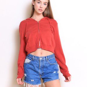 Brandy Melville Cropped Zip-Up Jacket